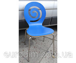 Стілець Лев дерев'яний блакитний, фото 4