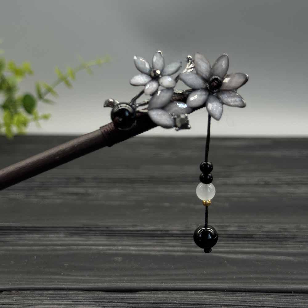 Дерев'яна паличка для волосся в традиційному китайському стилі Чорна, фото 1