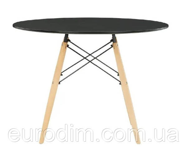 Столик Тауер Вуд журнальний чорний круглий