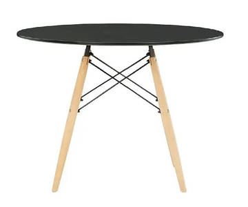 Столик Тауер Вуд журнальний чорний круглий