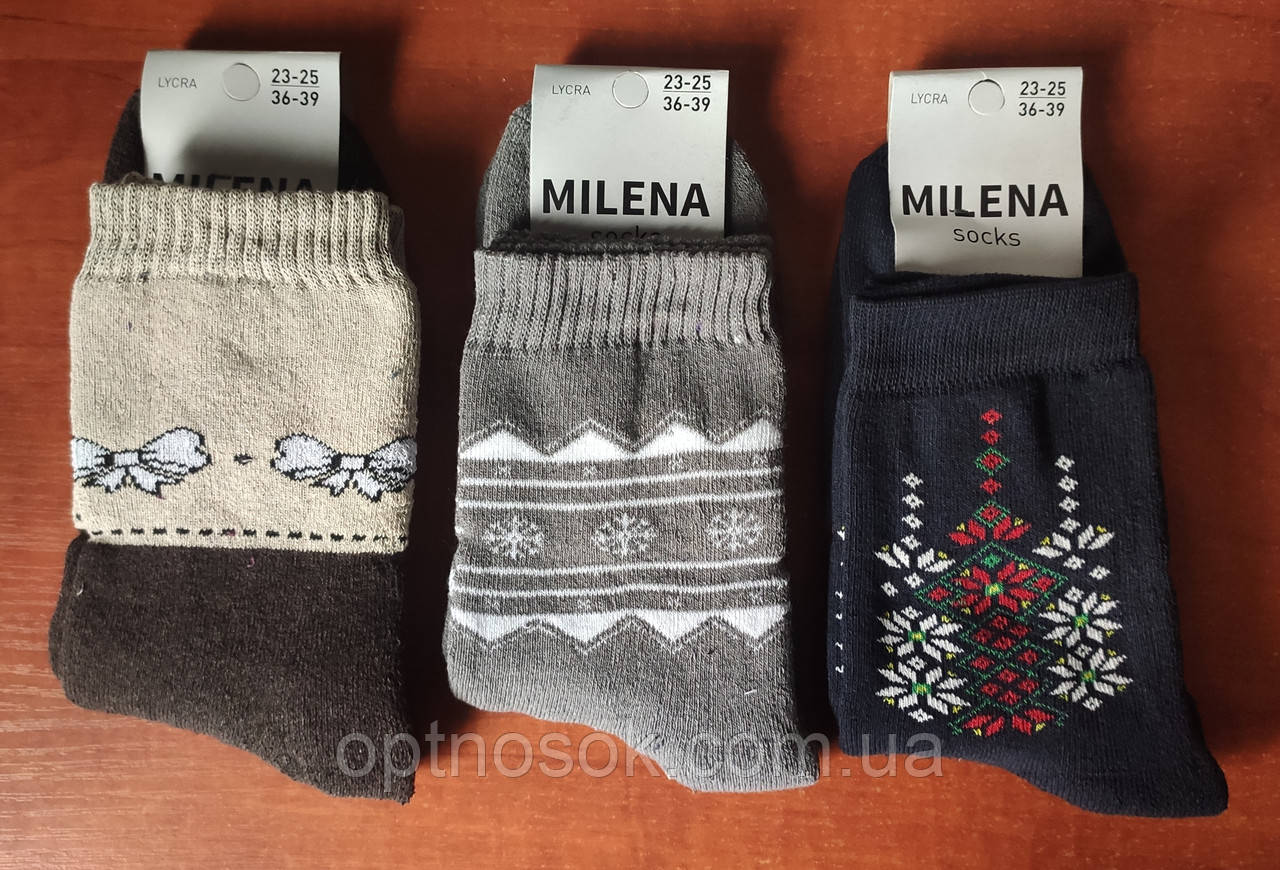Махрові жіночі шкарпетки "Добра Пара". Р. 23-25 (36-40). Орнамент, фото 1