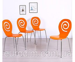 Стілець Лев дерев'яний помаранчевий, фото 3