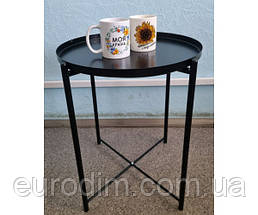Столик Макс журнальний круглий чорний, фото 5