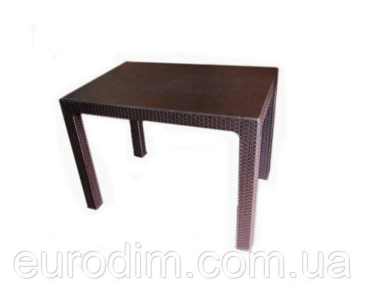 Стіл Лорі пластиковий ротанг 100*70 коричневий, фото 2