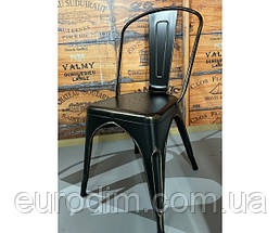 Стілець Толікс V металевий чорний вінтаж, фото 2