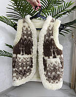 Гарна тепла дитяча жилетка з овечої вовни різні розміри