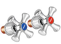 Кран-букси з ручками Zegor WOTT-827 Chrome комплект для змішувача