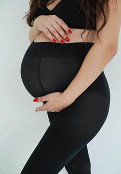 Колготки 100 ден для вагітних з вставкою для животика Giulia Mama 100 чорного кольору розміри 2 3 4