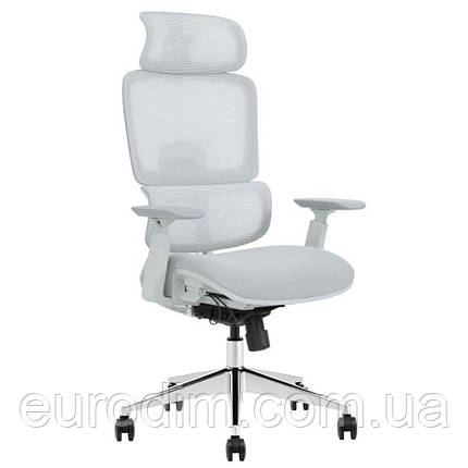 Крісло поворотне WALTER сіра тканина/алюміній, фото 1