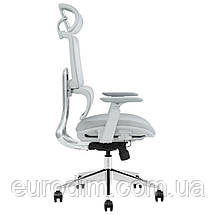 Крісло поворотне WALTER сіра тканина/алюміній, фото 3