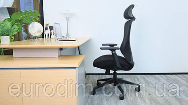 Крісло поворотне MAGNUS LUX чорна тканина/чорний каркас, фото 5