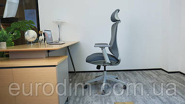 Крісло поворотне MAGNUS LUX темно-сіра тканина/сірий каркас, фото 5