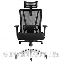 Крісло поворотне ROBERT чорна тканина/алюміній, фото 2