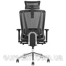 Крісло поворотне ROBERT чорна тканина/алюміній, фото 3