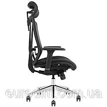 Крісло поворотне ROBERT чорна тканина/алюміній, фото 5