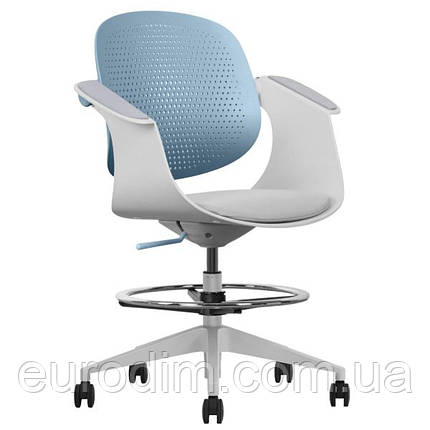 Крісло поворотне ARLEN світло-бірюзове/сіра тканина/сірий каркас, фото 1