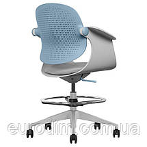 Крісло поворотне ARLEN світло-бірюзове/сіра тканина/сірий каркас, фото 2