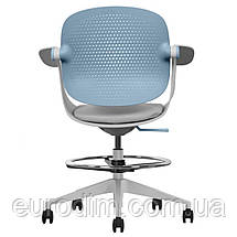 Крісло поворотне ARLEN світло-бірюзове/сіра тканина/сірий каркас, фото 4