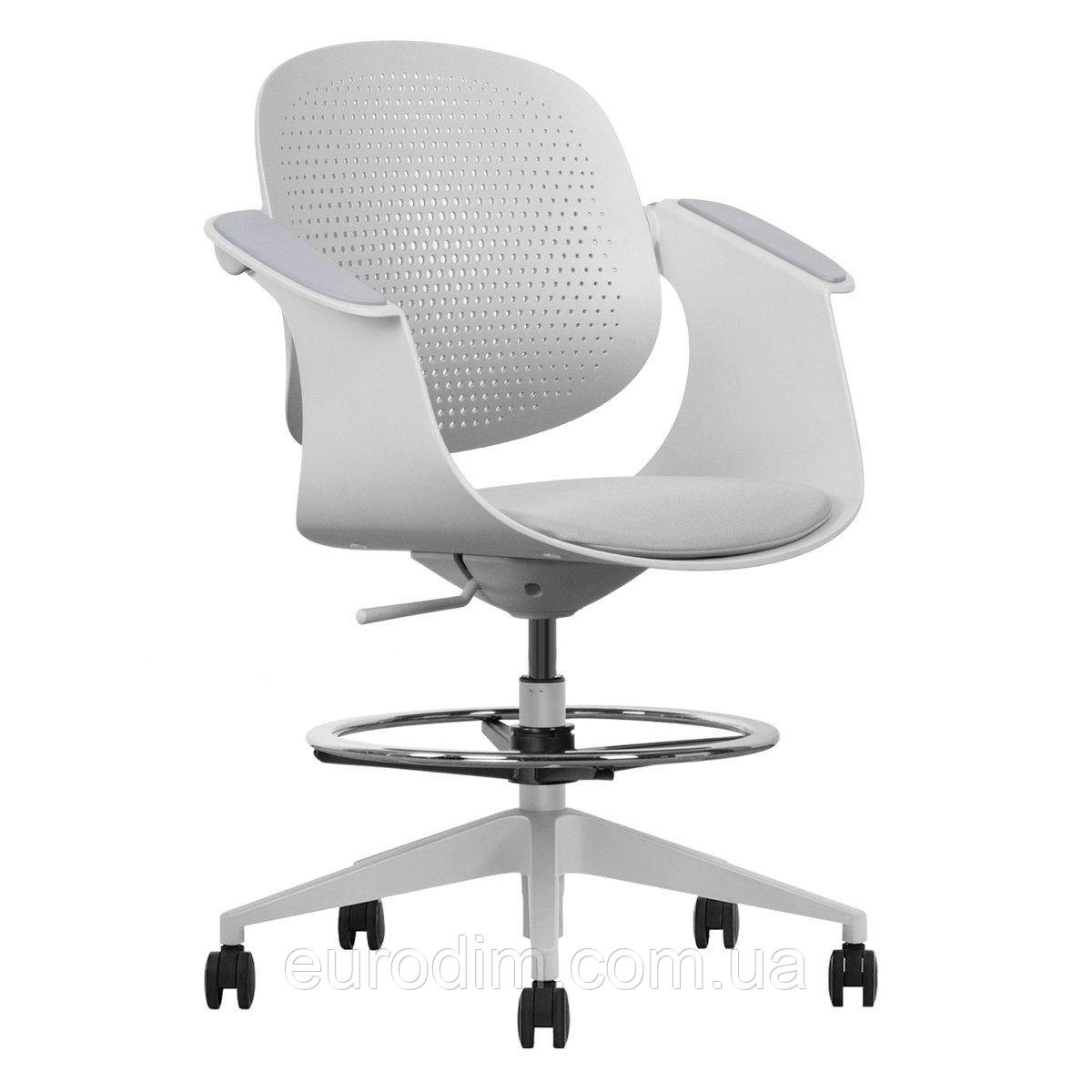 Крісло поворотне ARLEN сіре/сіра тканина/сірий каркас