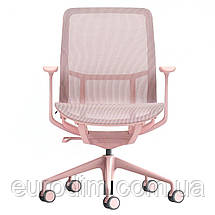 Крісло поворотне REGINA рожева сітка/рожевий каркас, фото 2