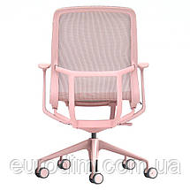 Крісло поворотне REGINA рожева сітка/рожевий каркас, фото 4