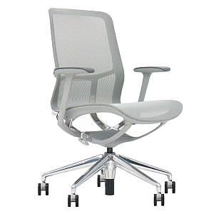Крісло поворотне REGINA сіра сітка/алюміній