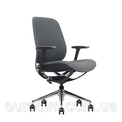 Крісло поворотне OSCAR сіра тканина/алюміній, фото 1