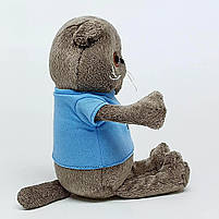 М’яка іграшка Кіт Басик 24 см у блакитній футболці — плюшевий котик, арт. 98755-95, фото 5