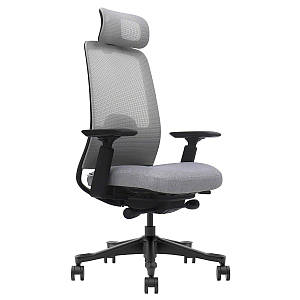 Крісло поворотне RUSSELL сіра тканина/чорний каркас