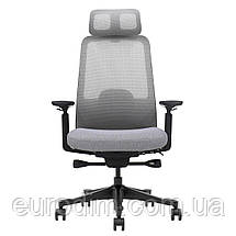 Крісло поворотне RUSSELL сіра тканина/чорний каркас, фото 2