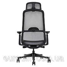 Крісло поворотне RUSSELL сіра тканина/чорний каркас, фото 4