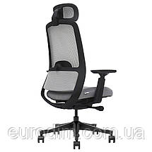 Крісло поворотне RUSSELL сіра тканина/чорний каркас, фото 5