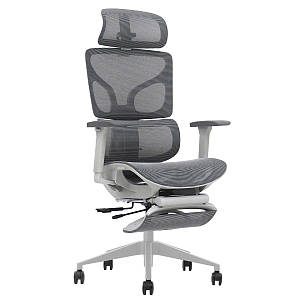 Крісло поворотне MARKUS F сіра сітка/сірий каркас з підставкою для ніг