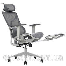 Крісло поворотне MARKUS F сіра сітка/сірий каркас з підставкою для ніг, фото 2