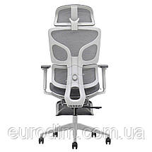 Крісло поворотне MARKUS F сіра сітка/сірий каркас з підставкою для ніг, фото 4