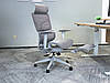 Крісло поворотне MARKUS F сіра сітка/сірий каркас з підставкою для ніг, фото 6