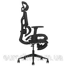 Крісло поворотне MARKUS F чорна сітка/чорний каркас з підставкою для ніг, фото 5