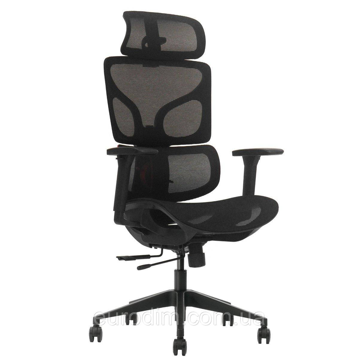 Крісло поворотне MARKUS чорна сітка/чорний каркас