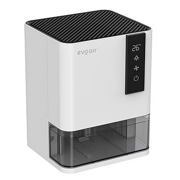 Компактний осушувач повітря для ванни і дому 700 мл/24 год evoair HIDRY, датчик вологості/температури, 7-кольорове підсвічування