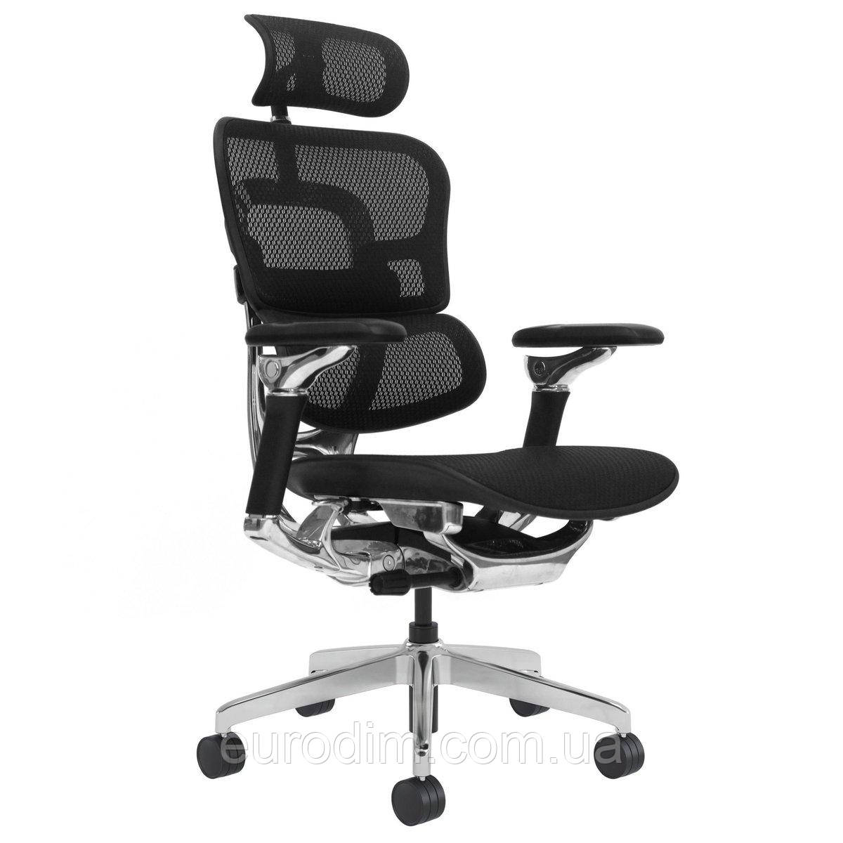 Крісло поворотне STALKER чорна сітка/алюміній