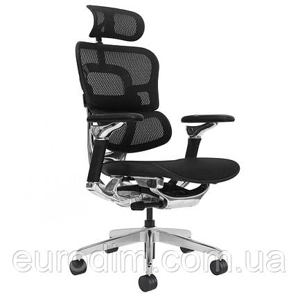 Крісло поворотне STALKER чорна сітка/алюміній, фото 1