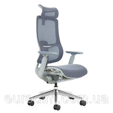 Крісло поворотне MERYL сіра сітка/алюміній, фото 1