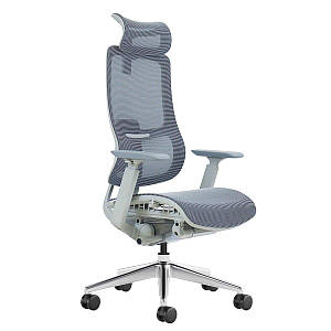 Крісло поворотне MERYL сіра сітка/алюміній