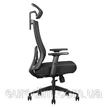 Крісло поворотне LOREN чорна тканина/чорний каркас, фото 2