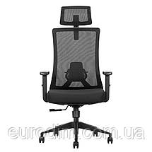 Крісло поворотне LOREN чорна тканина/чорний каркас, фото 3