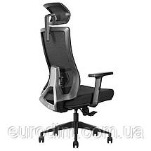 Крісло поворотне LOREN чорна тканина/чорний каркас, фото 4