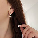 Сережки-підвіски з доріжкою цирконію і підвісним сердечком "Glitter", фото 7