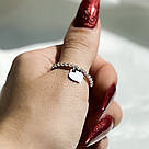 Тоненька каблучка-доріжка з цирконієм і підвісним сердечком "Glitter", фото 5