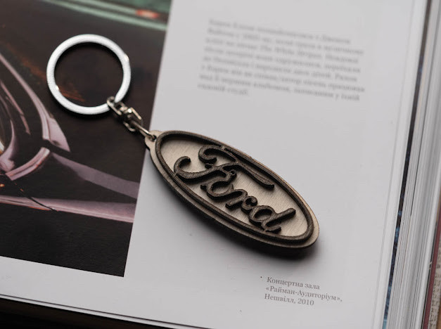 Брелок деревянный Ford. 7см, фото 1