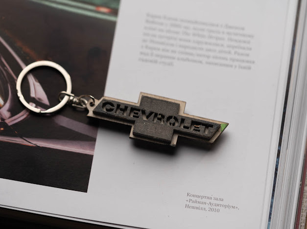 Брелок дерев'яний Chevrolet. 7см, фото 1